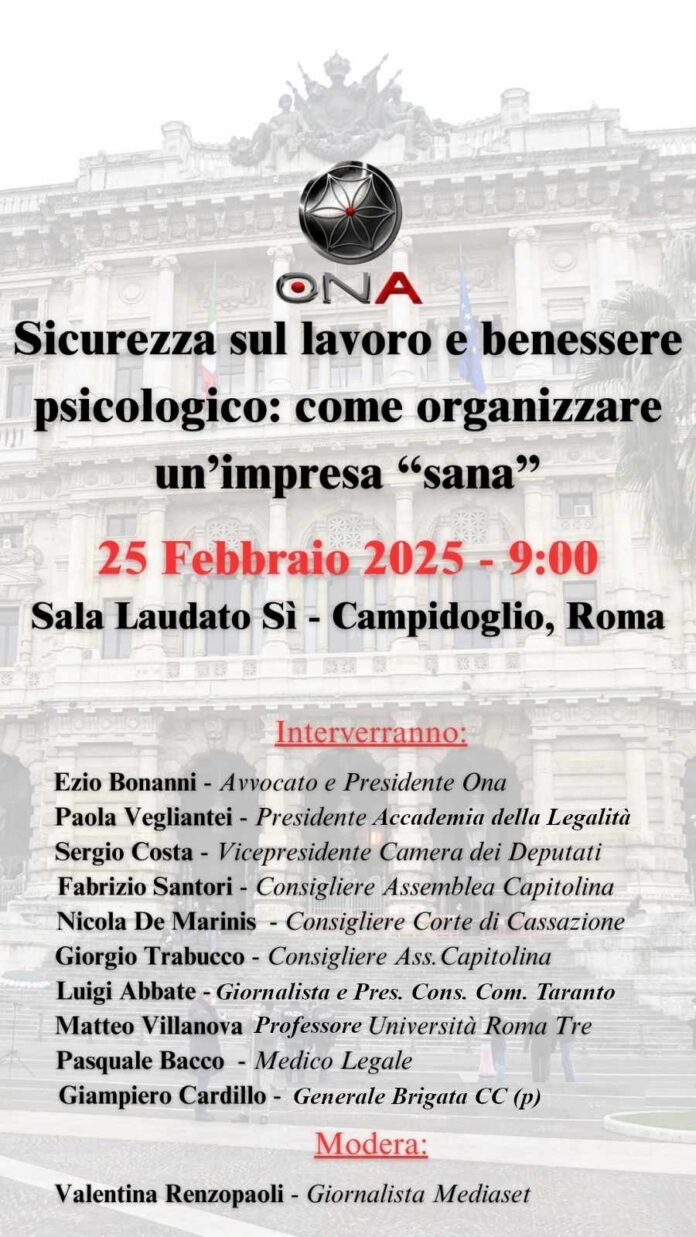 Lavoro, sicurezza e benessere psicologico, convegno