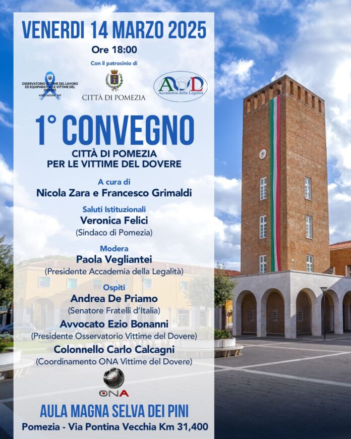 Pomezia, primo convegno vittime del dovere