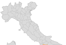 cartina d'Italia evidenziata sud campania