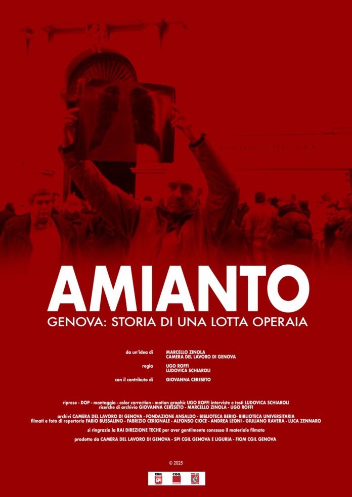 Amianto, locandina del docufilm sugli esposti all'amianto di Genova