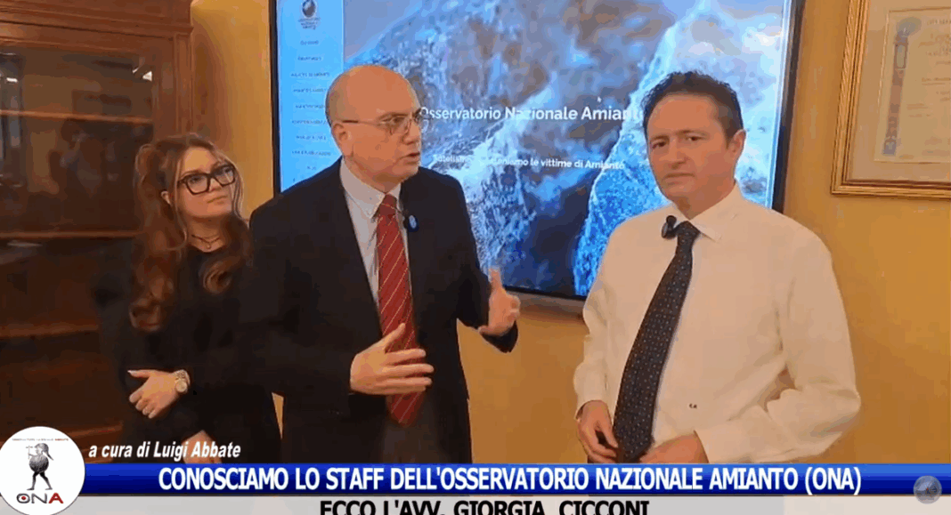 Squadra Osservatorio Nazionale Amiant, Avv. Giorgia CIcconi con Luigi Abbate e l'Avv. Ezio Bonanni