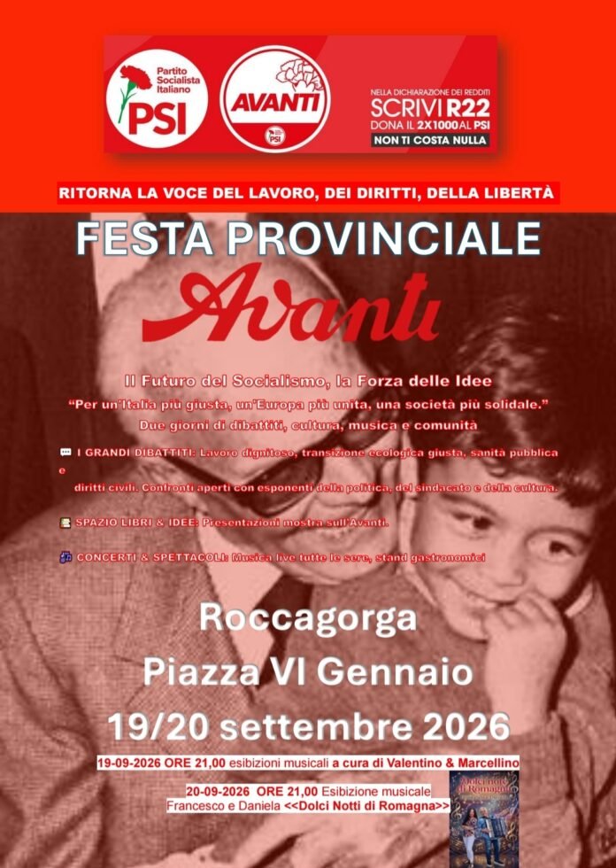 locandina Avanti! - nell'immagine Sandro Pertini